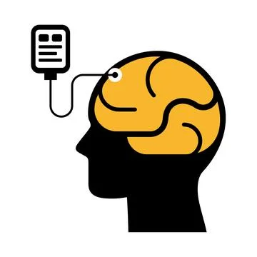 Artificial intelligence brain concept flat style Stock Illustration