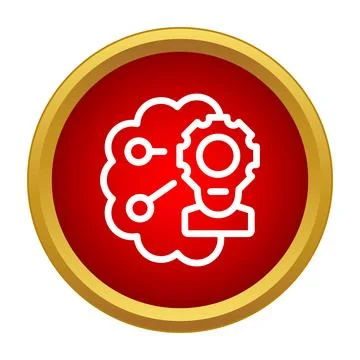 Artificial intelligence brain concept with gear head icon Stock Illustration