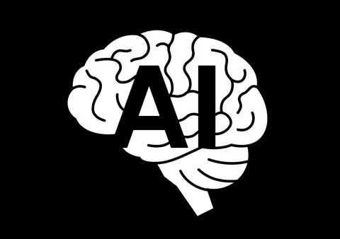 Artificial intelligence brain concept icon Stock Illustration