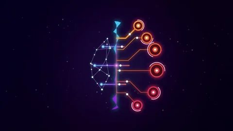 Artificial intelligence brain concept showing digital network connectivity .. Stock Footage 345379446