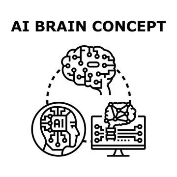 Artificial intelligence brain concept technology developing Stock Illustration