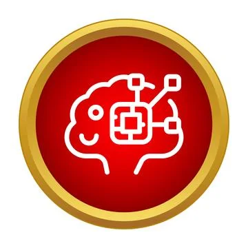 Artificial intelligence brain connecting with circuit chip Stock Illustration