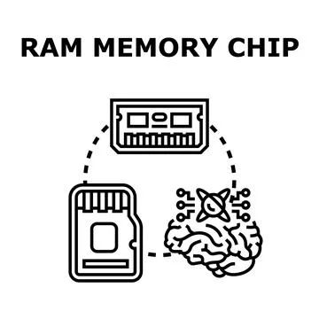 Artificial intelligence brain connecting computer memory concepts Ilustración de archivo