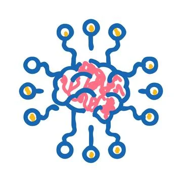 Artificial intelligence brain connecting data neural network イラスト素材