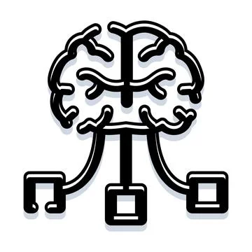 Artificial intelligence brain connecting data nodes イラスト素材