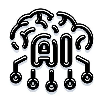 Artificial intelligence brain connecting global technology network Stock Illustration
