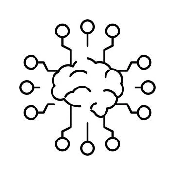 Artificial intelligence brain connecting with neural network イラスト素材