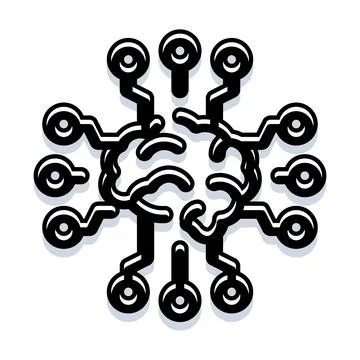 Artificial intelligence brain connecting neural network technology Stock Illustration