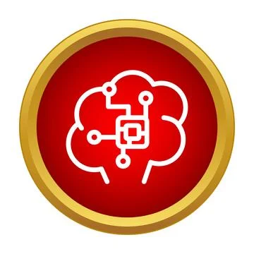 Artificial intelligence brain connecting with processor computing Illustrazione stock