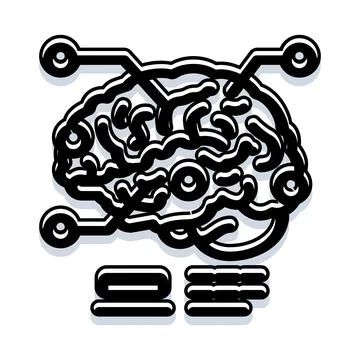 Artificial intelligence brain connecting with technology icon Stock Illustration