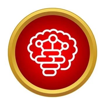 Artificial intelligence brain connections with neural network icon 스톡 일러스트