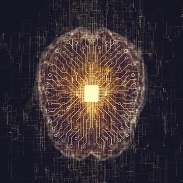 Artificial Intelligence Brain Connections X Ray Illustrazione stock