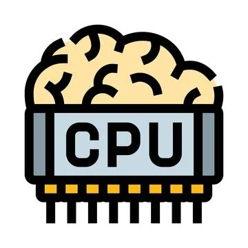 Artificial intelligence brain cpu processor technology concept Stock Illustration