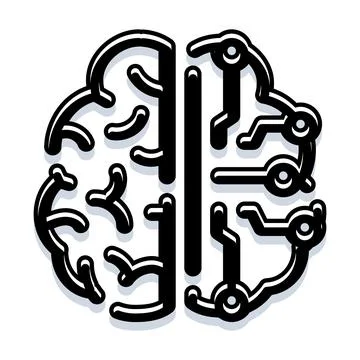 Artificial intelligence brain creating digital technology concepts Stock Illustration