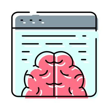 Artificial intelligence brain in digital interface concept Stockillustratie