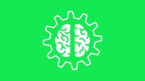Artificial intelligence brain gear animation icon Stock Footage 330525560