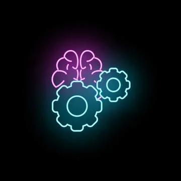Artificial intelligence brain gears working machine learning concept イラスト素材