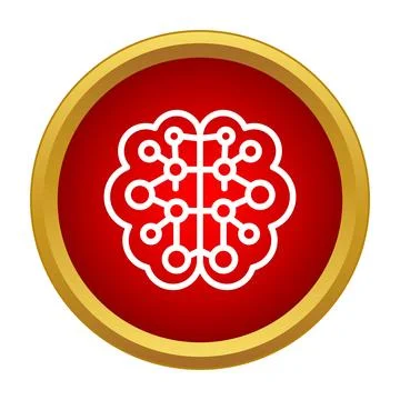 Artificial intelligence brain icon for data learning technology 스톡 일러스트