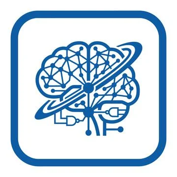 Artificial intelligence brain icon with global network connection for techn.. イラスト素材
