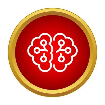 Artificial intelligence brain icon for neural network concepts Stock Illustration