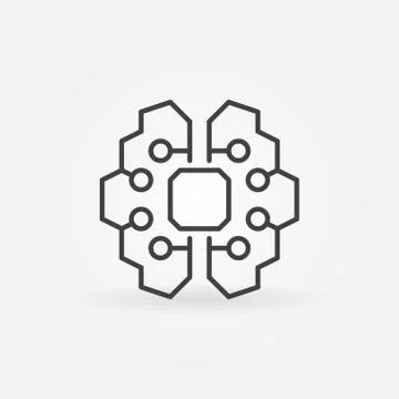 Artificial intelligence brain icon - vector AI technology sign イラスト素材