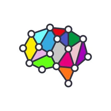 Artificial intelligence brain icon - vector AI technology concept symbol, design Illustrazione stock