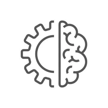 Artificial intelligence brain icon - vector AI technology concept symbol or Illustrazione stock