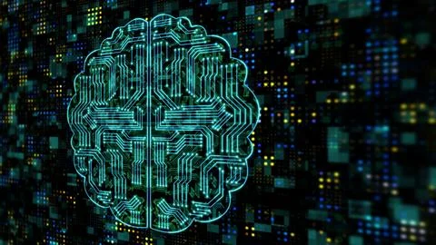 Artificial intelligence brain illustration Stock Illustration