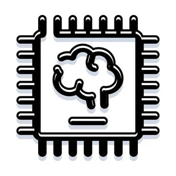 Artificial intelligence brain integrated circuit chip processing data イラスト素材