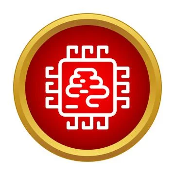 Artificial intelligence brain integrated circuit processing data 스톡 일러스트
