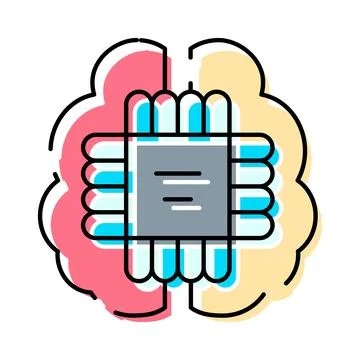 Artificial intelligence brain integrated circuit concept Stockillustratie