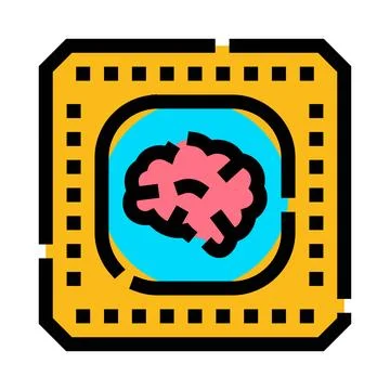 Artificial intelligence brain integrated microchip processor technology イラスト素材