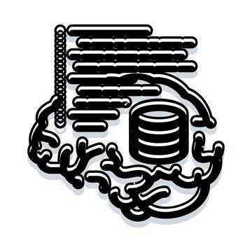 Artificial intelligence brain learning data processing concept 库存插图