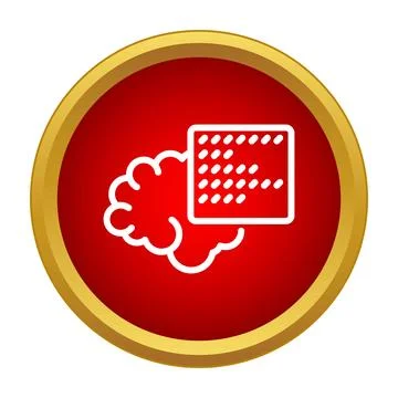 Artificial intelligence brain learning digital data icon イラスト素材