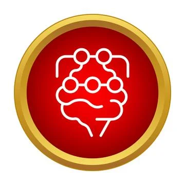 Artificial intelligence brain learning network developing technology icon Illustrazione stock