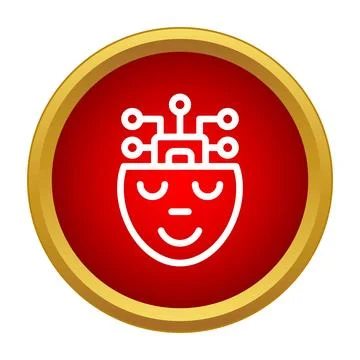 Artificial intelligence brain learning network connections icon Illustrazione stock