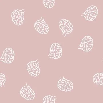 Artificial intelligence brain line seamless pattern Illustrazione stock