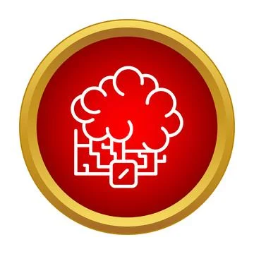 Artificial intelligence brain machine learning concept icon Stock Illustration