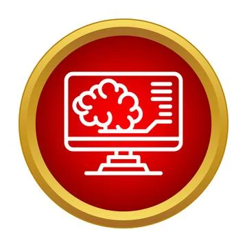 Artificial intelligence brain machine learning technology icon Stock Illustration