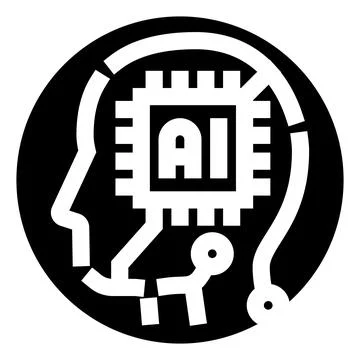Artificial intelligence brain machine learning concept icon Stock Illustration