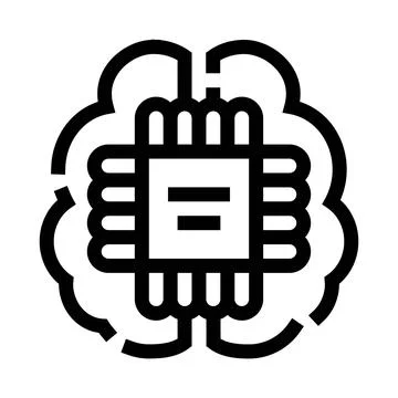 Artificial intelligence brain machine learning digital mind 库存插图