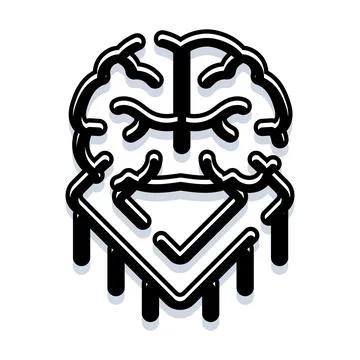 Artificial intelligence brain machine learning concept 库存插图