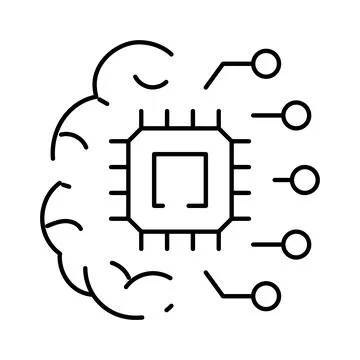 Artificial intelligence brain microchip neural network technology Stock Illustration