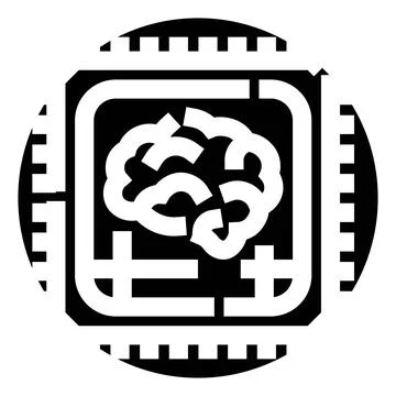 Artificial intelligence brain microchip technology concept Stock Illustration