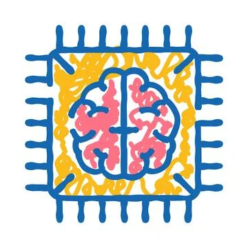 Artificial intelligence brain microchip technology concept Stock Illustration