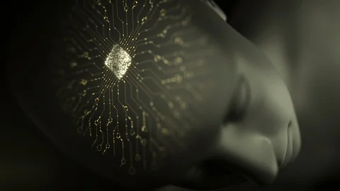 Artificial Intelligence Brain Microprocessor Stock Footage 101241599