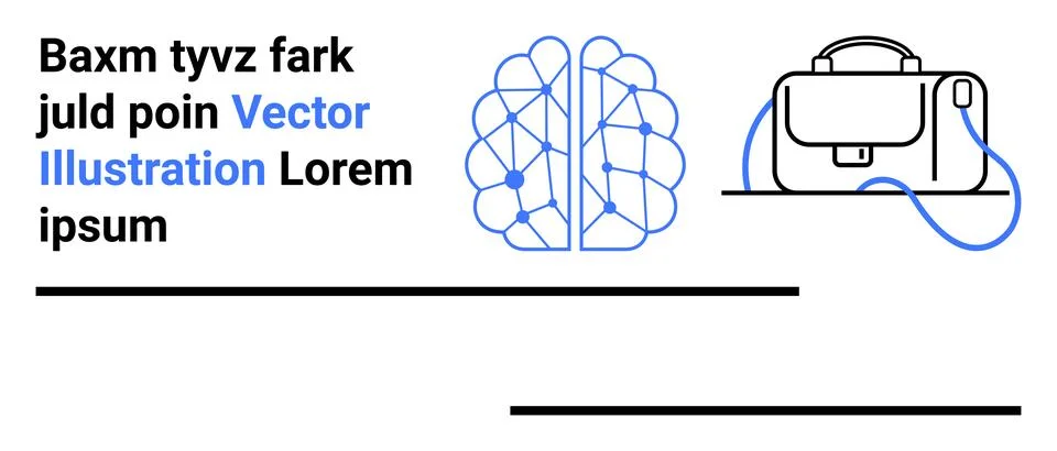 Artificial Intelligence Brain Network and Briefcase Representation for Busi.. Illustrazione stock