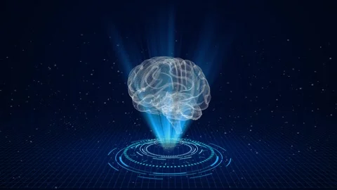 Artificial intelligence brain in network node Machine learning , artificial Stock Footage 277719977