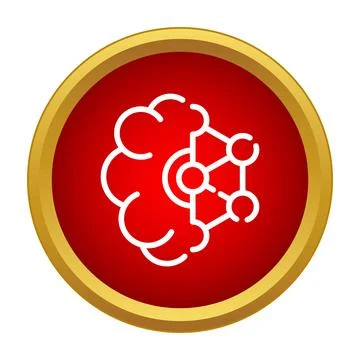 Artificial intelligence brain neural network icon concept Illustrazione stock
