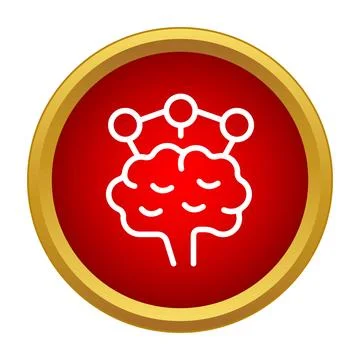Artificial intelligence brain neural network connection icon Stock Illustration